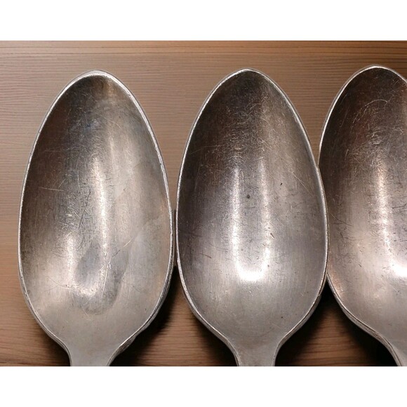 Lot Of 4 Antique 6" Wm Rogers Cotillion Silverplate Flatware IS Serving Spoons - Picture 4 of 12